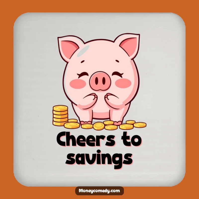 Funny Piggy Bank Drink Coasters: Set of Happy Savers, Hilarious Table Protection, Perfect Gift