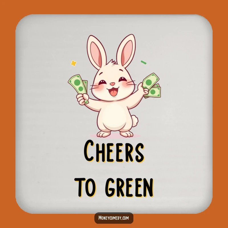 Funny Rabbit Drink Coasters: Set of Money Jugglers, Hilarious Table Protection, Perfect Gift