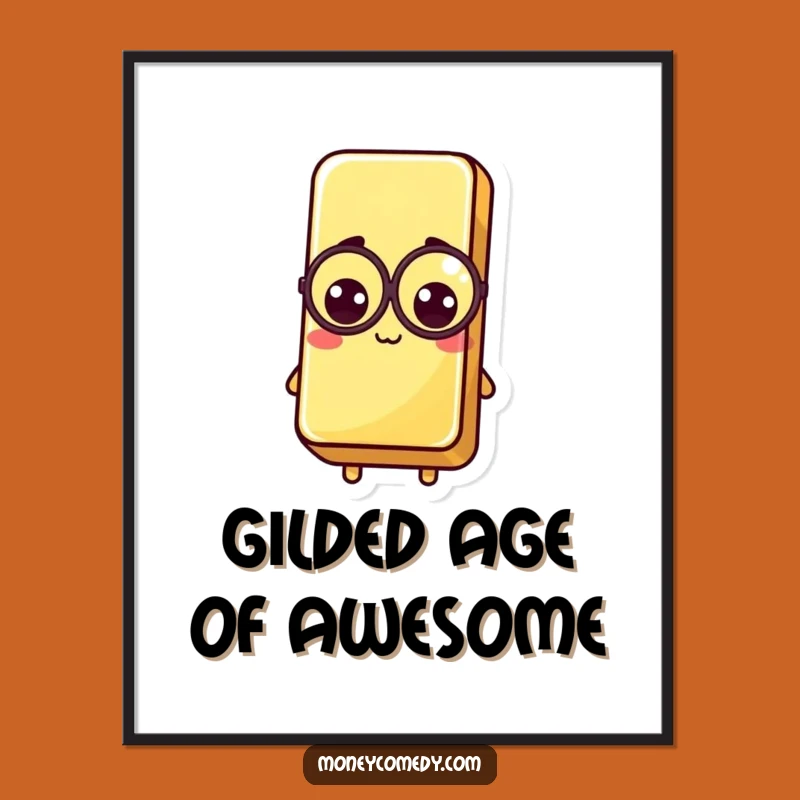 Free Printable Wall Art: Funny Gold Bar Monocle, Hilarious Downloadable Decor Gift