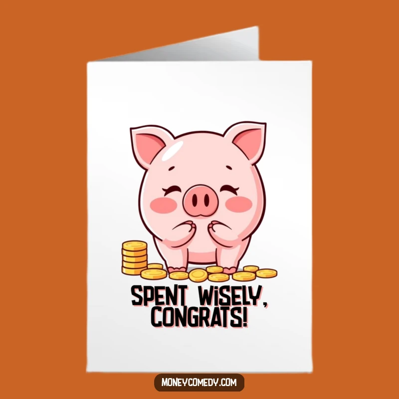 Free Printable Piggy Bank Congrats Card: Happy Saver Funny Downloadable Greeting for Big Wins