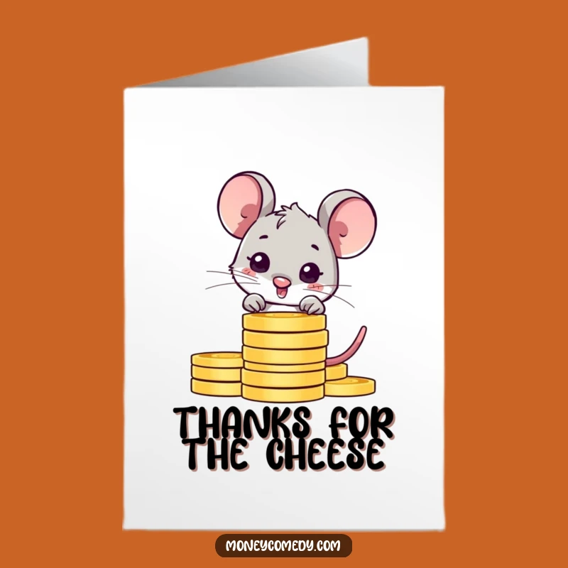 Free Printable Mouse Thank You Card: Shy Saver Funny Downloadable Note for Gratitude