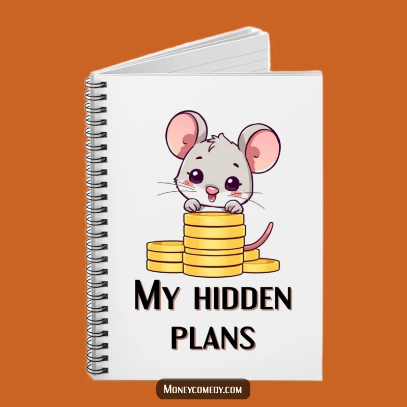 Funny Shy Mouse Notebook: Peeking Coin Journal, Hilarious Stationery, Perfect Gift