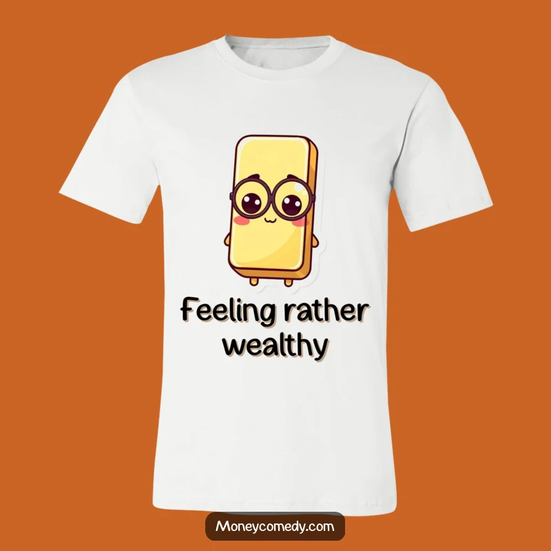 Funny Kawaii Gold Bar T-Shirt: Dapper Monocle Tee for the Wealthy