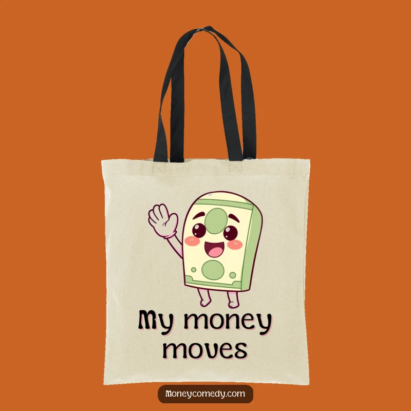 Funny Kawaii Dollar Bill Tote Bag: Waving Money Practical Gift